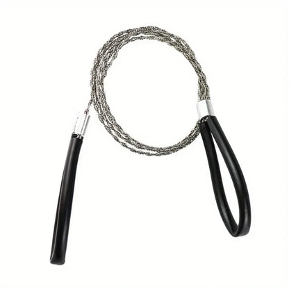 Portable Stainless Steel Wire Saw — Pocket Chain Saw with Finger Handle for Camping, Hiking & Survival