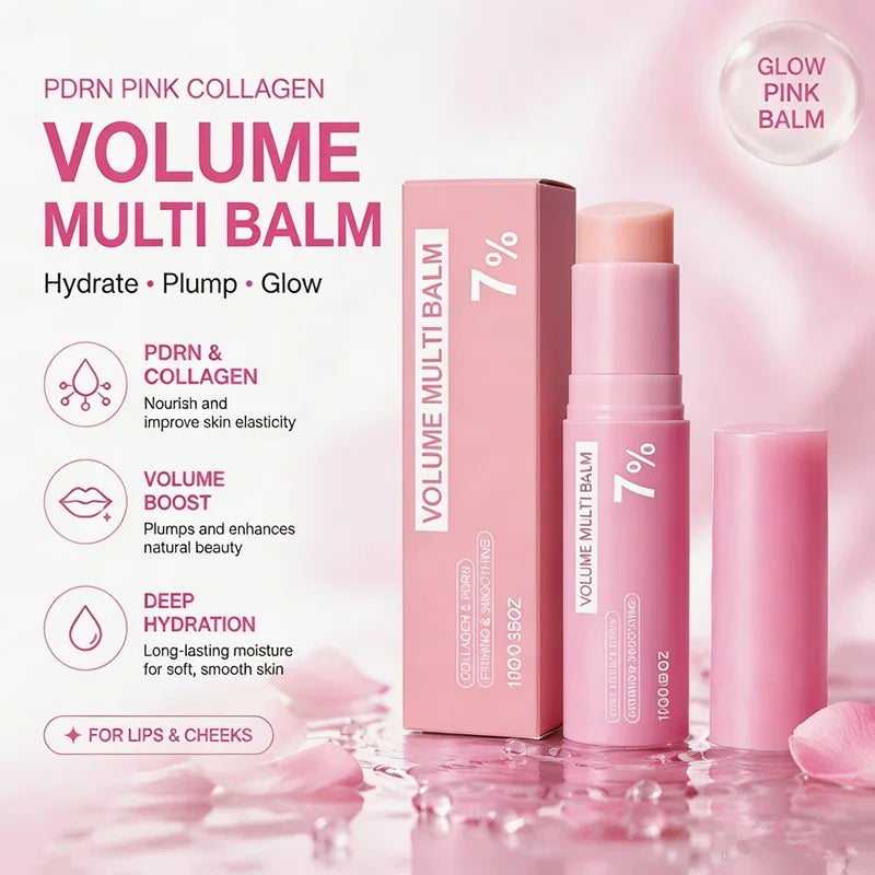 PDRN Pink Collagen Multi Balm Stick - Volufiline Facial, Eye, and Neck Moisturizer for Hydrated, Plump-Looking Skin