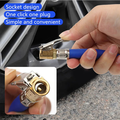 Car Tire Air Inflator Extension Hose – Twist Lock Air Chuck Adapter for Bike & Motorcycle Pump