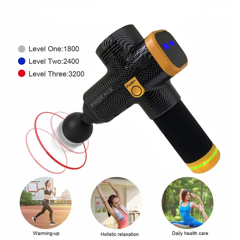 Phoenix A2 Massage Gun – Deep Tissue Muscle Relaxation, Handheld Portable Fascia Vibrator with Display