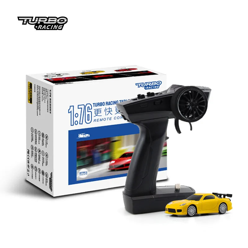 Turbo Racing 1:76 RC Drift Car | C64/C72/C73/C74 with Gyro & Full Remote Control for Kids & Adults