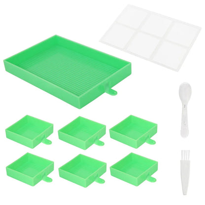 6-Slot Large Diamond Painting Tray with Cover – Storage Organizer for 5D Diamond Painting Tools & Drills