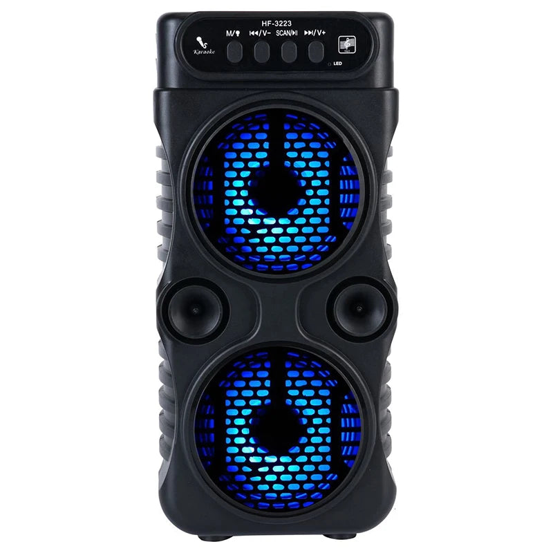 Outdoor Portable Wireless Speaker – Dual 3” Stereo Subwoofer, Bass, USB Powered for Party, Karaoke & Home