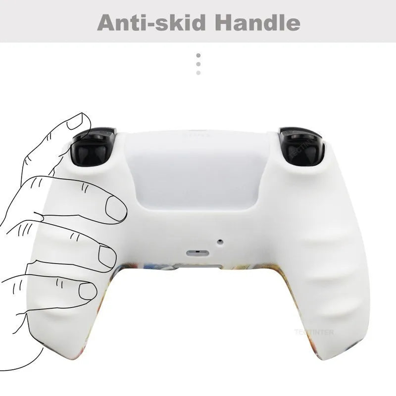 Protective Silicone Cover for PS5 Controller – Anti-Slip Skin Case with Thumb Grips for PS5 Slim Gamepad