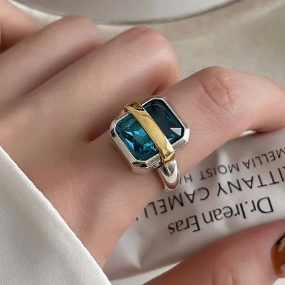 925 Sterling Silver Geometric Ring — BF CLUB Fashion Handmade Ring for Women, Party & Christmas Gift