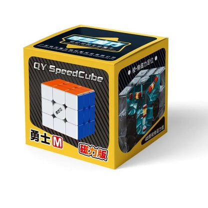 QiYi Warrior 3x3 Magnetic Magic Cube - UV-Coated Educational Speed Puzzle for Kids and Puzzle Enthusiasts