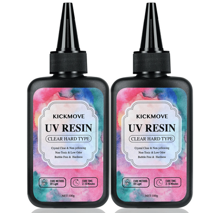 300g UV Resin Clear Epoxy - Crystal Clear Hard UV Cure Resin for DIY Craft Jewelry Making