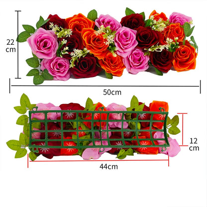 50cm Artificial Rose Flower Garland - Wedding Wall Backdrop, Party Decor & Photo Props