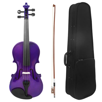 IRIN Acoustic Violin V-10 - Solid Wood Fiddle String Instrument Set with Case, Bow & Accessories for Beginners and Students