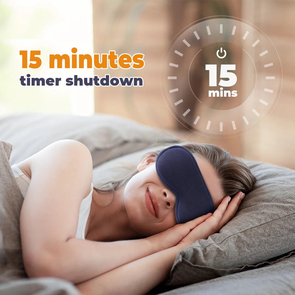 Electric Heated Eye Massager — Hot Compress & Massage Mask for Eye Strain, Dark Circles & Sleep Relief