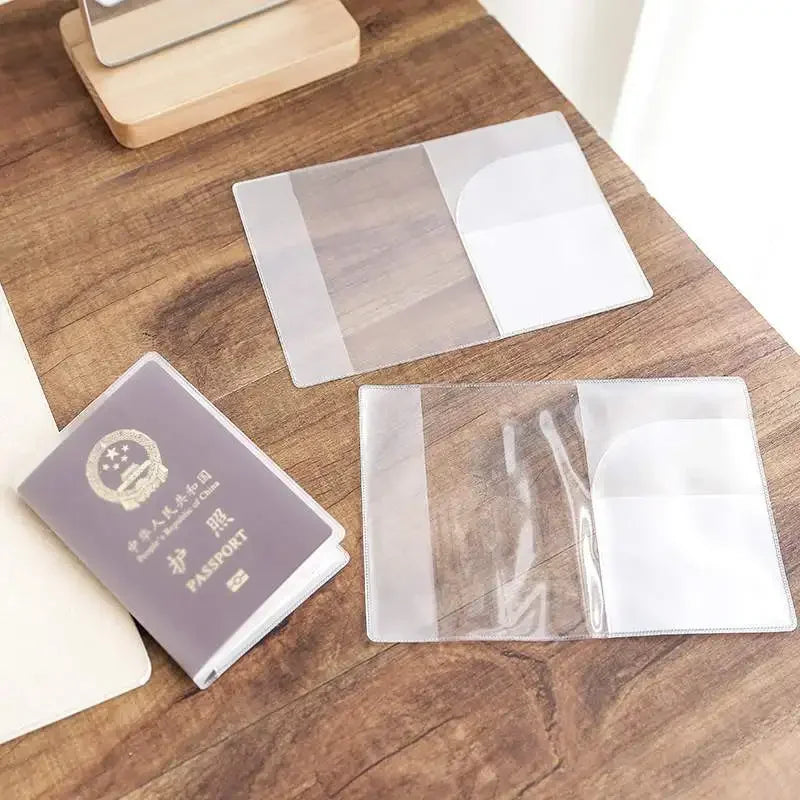 Passport Protective Cover – Transparent Frosted PVC, Waterproof Multi-Function Business & Credit Card Document Case Pouch