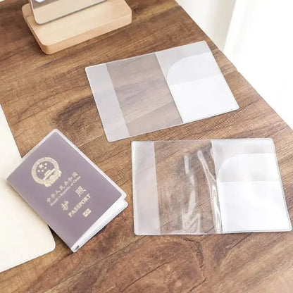 Passport Protective Cover – Transparent Frosted PVC, Waterproof Multi-Function Business & Credit Card Document Case Pouch