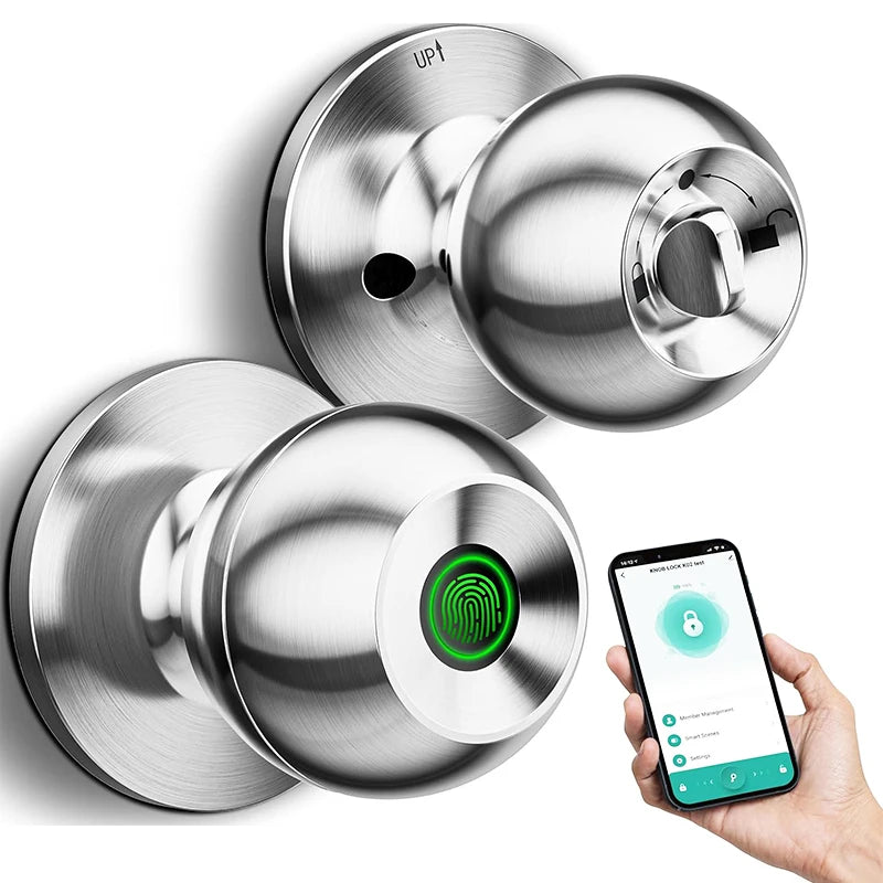 CIEPOJIET Bluetooth Fingerprint Smart Lock – Keyless Tuya App Door Lock with Fingerprint Access