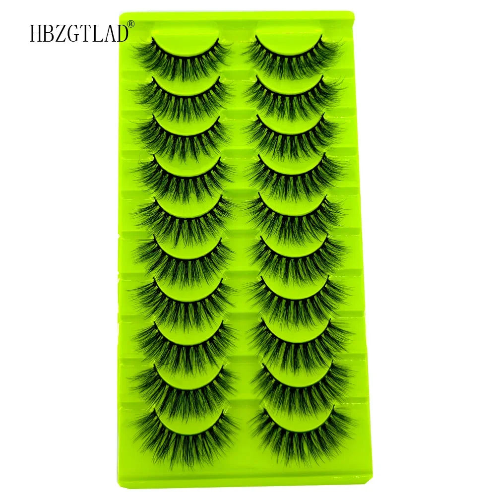 5/10 Pairs 3D Mink False Eyelashes – Wispy Handcrafted Full Strip Short Natural Lashes for Makeup