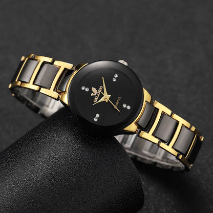 Fashion Rhinestone Women's Watch – Stainless Steel Band Analog Quartz Timepiece