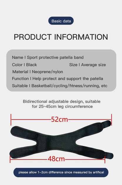 Pressurized Knee Wrap Sleeve — Elastic Support Braces with Pad for Basketball, Tennis & Cycling