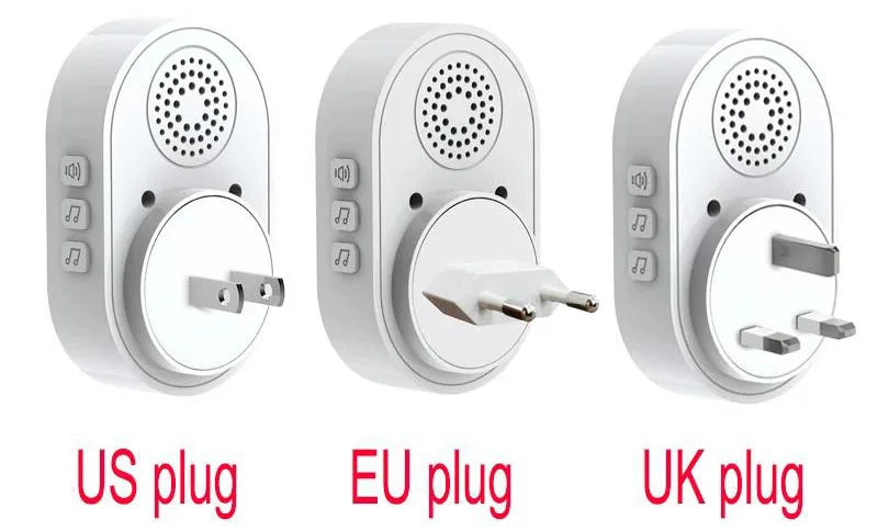 Intelligent Wireless Doorbell – Waterproof Smart Doorbell with 300m Remote Range, EU/UK/US Plug Options, Home Welcome Chime
