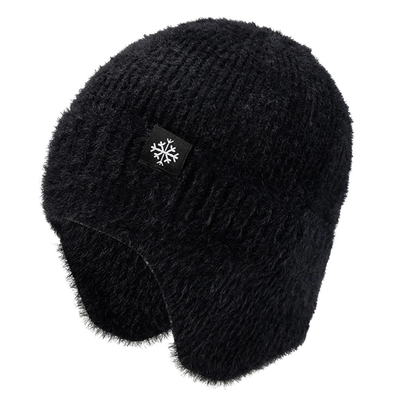 Women’s Earflap Winter Hat – Candy Color Faux Fur Knit Beanie, Kpop Style Streetwear Cap