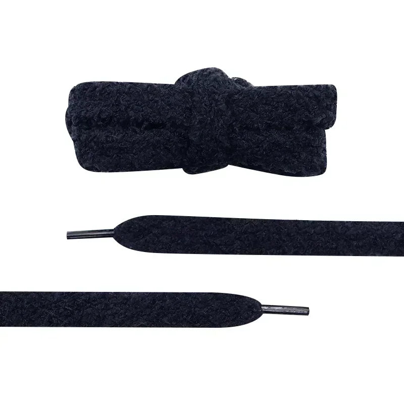 Fuzzy Shoelaces 15mm — Soft Plush Towel Laces for Fall, Winter, Halloween & Christmas Casual Sneakers