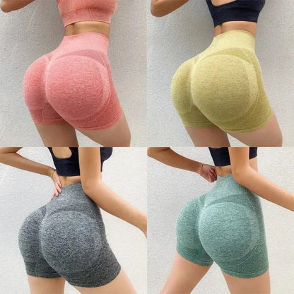 Women’s Sexy Booty Push-Up Sport Yoga Shorts — Seamless Spandex High Waist Running & Cycling Fitness Leggings