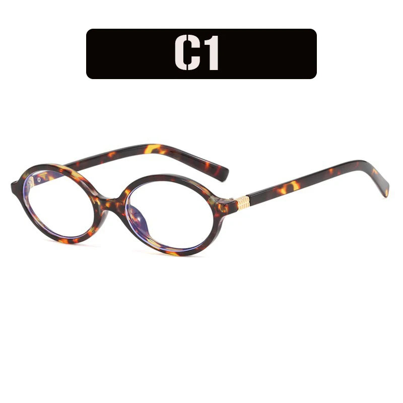 Vintage Oval Sunglasses – Luxury Designer Anti-Blue Light Glasses, Fashion Retro Eyewear for Women & Men, Leopard Frame
