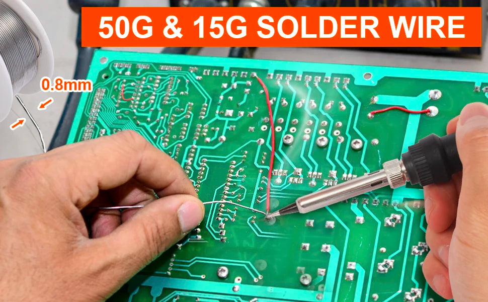 80W LCD Digital Soldering Iron Kit — Adjustable Temperature Electronics Repair Tool with Switch & Solder Tips