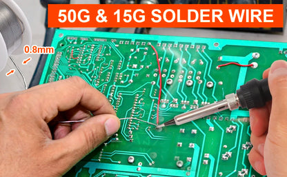80W LCD Digital Soldering Iron Kit — Adjustable Temperature Electronics Repair Tool with Switch & Solder Tips