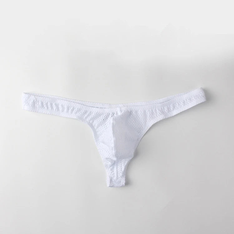 Men’s Ice Silk Low-Rise G-String & Thong Underwear – Breathable Solid Color T-Back U-Pouch Comfort Fit Sexy Lightweight Underpants