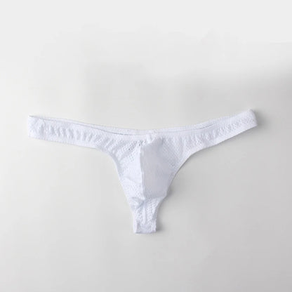 Men’s Ice Silk Low-Rise G-String & Thong Underwear – Breathable Solid Color T-Back U-Pouch Comfort Fit Sexy Lightweight Underpants