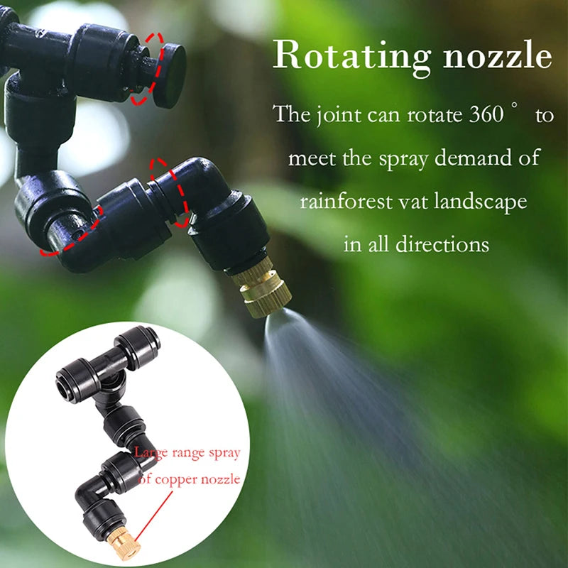 24V Quiet Misting Kit – Low Pressure Pump Spray System with Fog Nozzles for Dust Removal, Cooling & Humidification Watering System