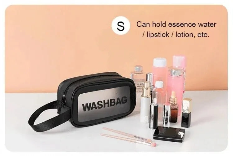 Waterproof PVC Travel Toiletry Bag – Transparent Zipper Makeup Organizer Case for Women