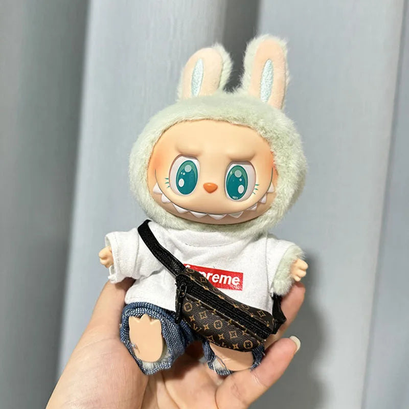 17cm Lovely Labubu Doll Clothes - First & Second Generation Supreme Clothing Set, Multi-Color Outfits