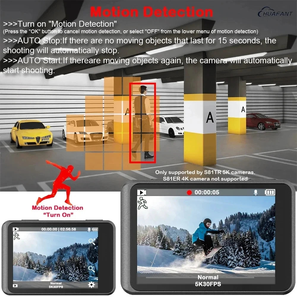 5K Action Camera – 4K 60FPS Dual IPS Touchscreen, WiFi, 170° Wide-Angle, 30M Waterproof, 5X Zoom, Anti-Shake, Remote Control