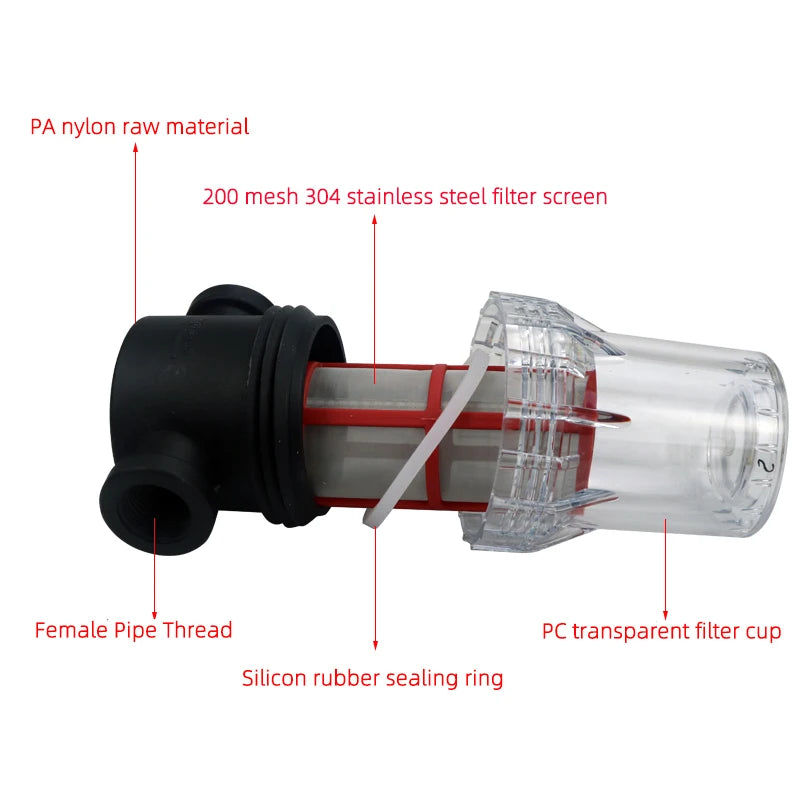 304 Stainless Steel 200 Mesh Filter Screen - Pre-Filter Water Pump Filter for 1/2 Inch, 3/4 Inch, and 1 Inch Filters