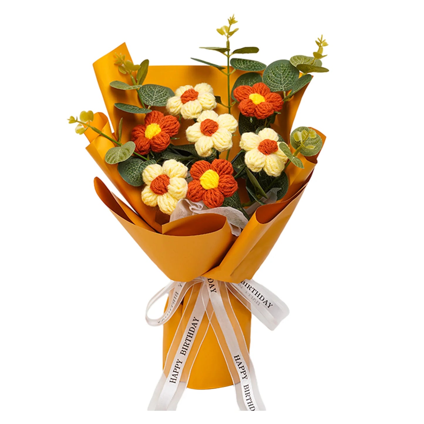 Knitted Flower Bouquet — Crochet Home Decor for Teacher’s Day, Birthday & Anniversary