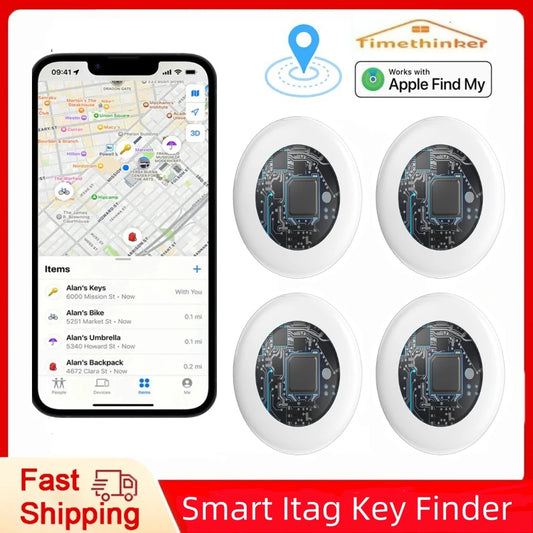 Timethinker Smart Bluetooth GPS Tracker — Airtag Compatible with Apple Find My App, Anti-Lost Locator for Pets & iOS Devices