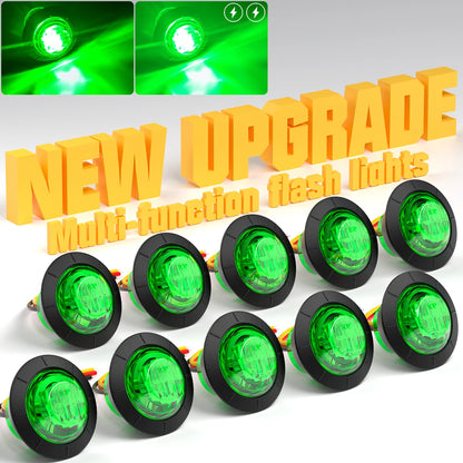 10PCS Strobe LED Side Marker Lights – 12-24V Clearance Indicator for Cars, Trucks, Trailers & RVs