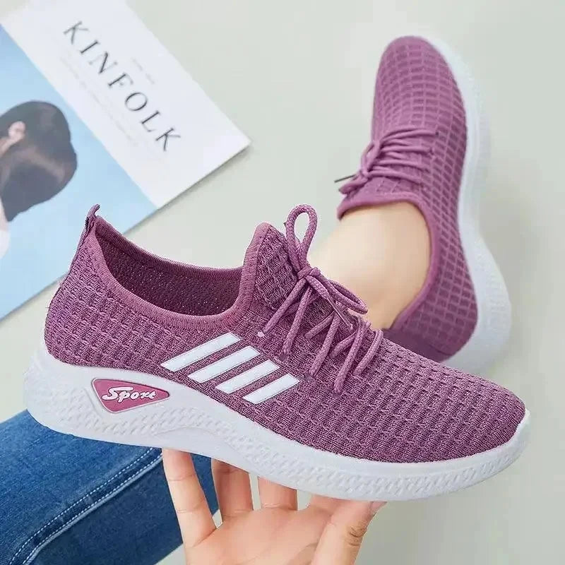 New Women's Lightweight Sports Shoes – Breathable Mesh, Soft Sole Casual Sneakers