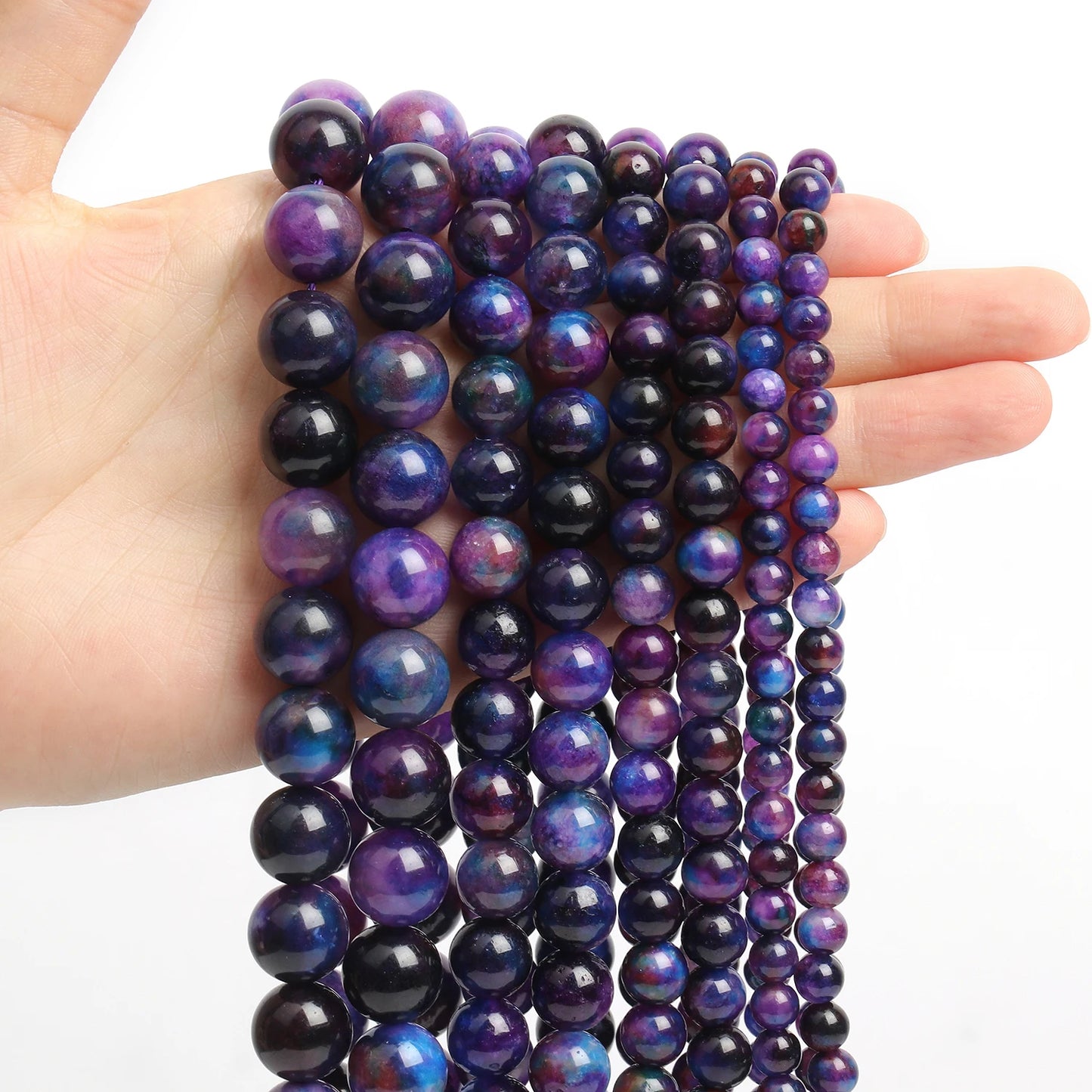 Natural Flame Stone Beads - Yooperlite & Fire Sodalite Loose Spacer Beads for DIY Bracelets and Necklaces