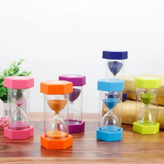 Hexagonal Sand Clock Hourglass Timer - 5/10/15/30/45/60 Minutes - Durable, Drop-Resistant for Games, Kitchen, Decor - Ideal Kid's Gift