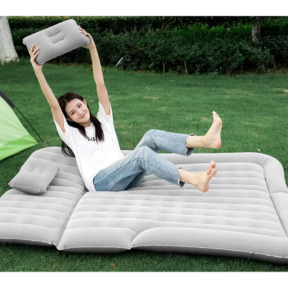 New Car Inflatable Bed: PVC and Flocking Air Travel Mattress for Most Small Cars - Comfortable Beige, Black, and Gray Options for Adults on-the-Go!