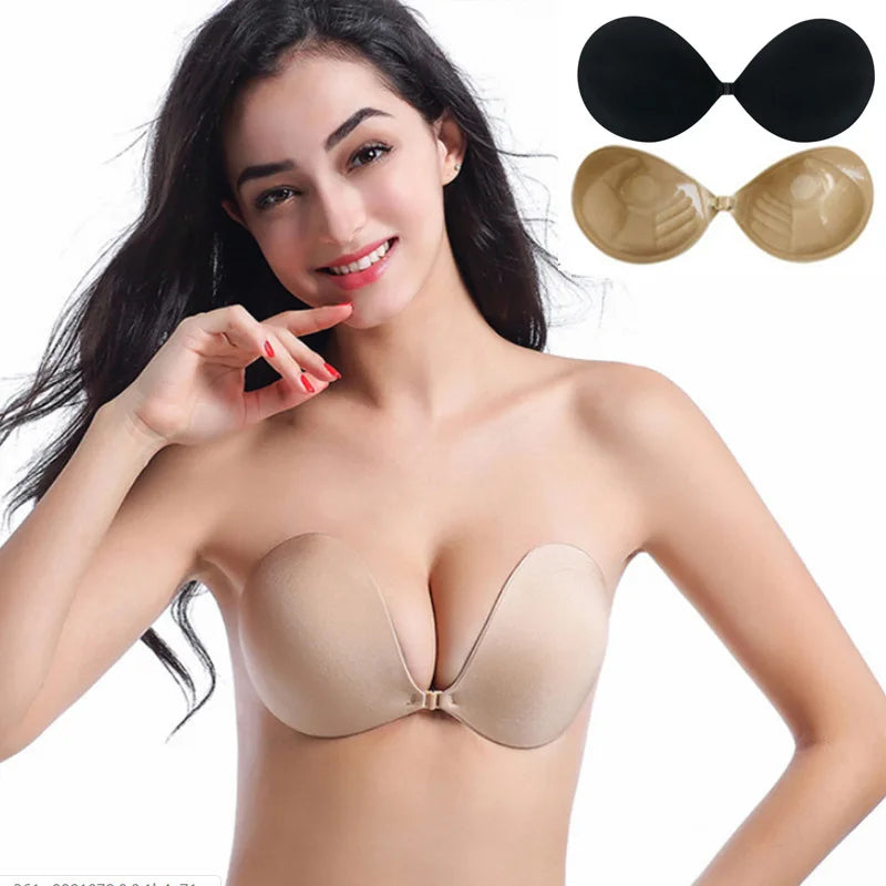Invisible Strapless Adhesive Bra for Women – Push-Up Silicone Pad Lift, Nude Cover, Sexy Chest Stickers