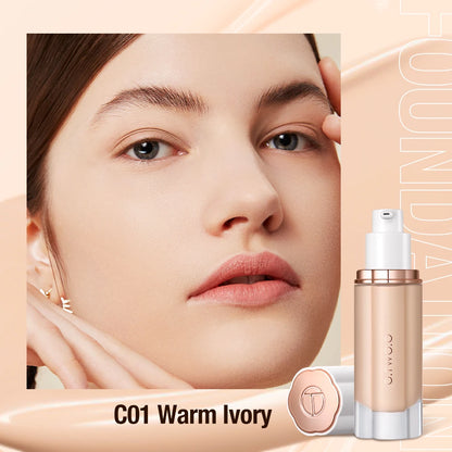 O.TWO.O Liquid Foundation Cream – 30ml High Coverage Waterproof Makeup Base with SPF30 Concealer
