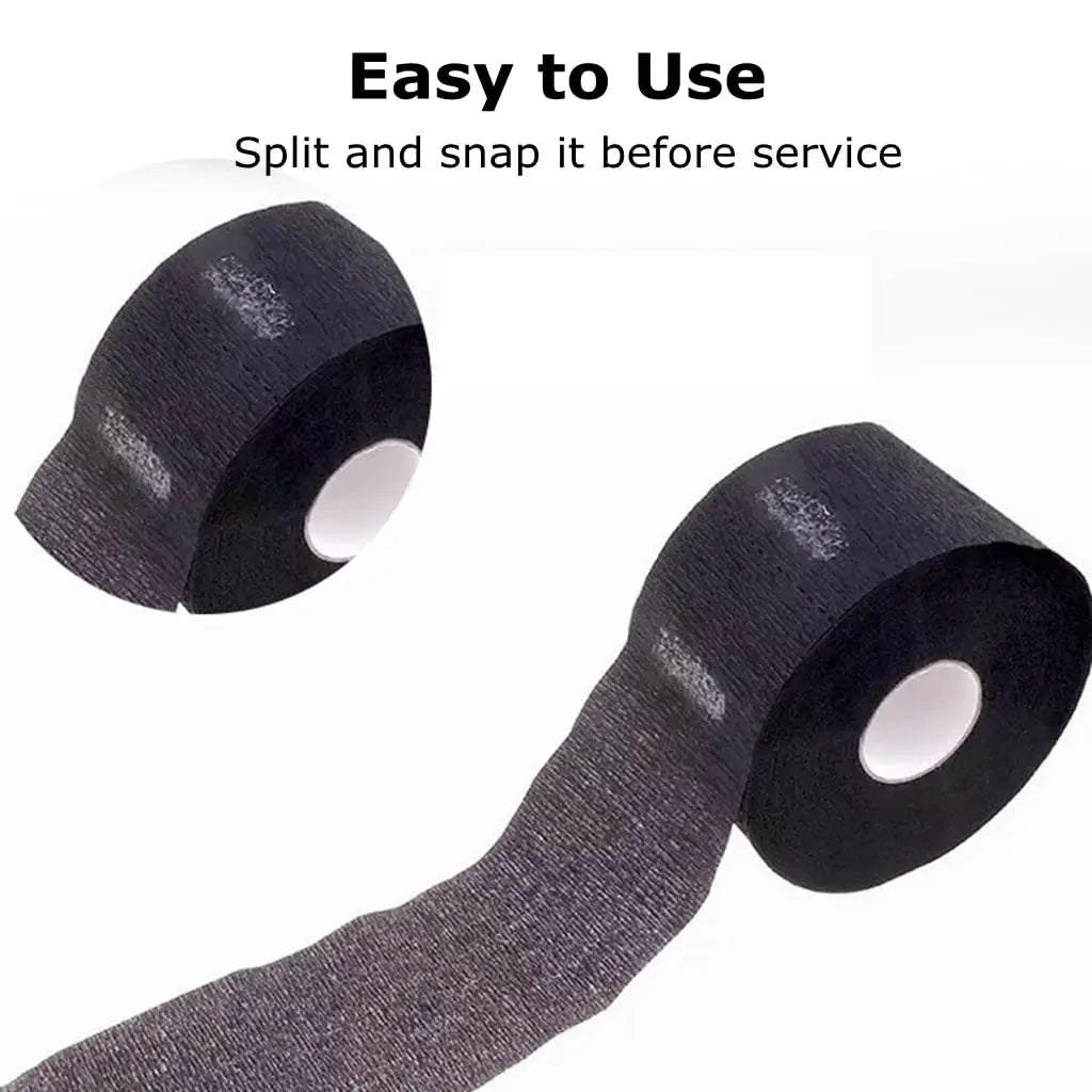 Salon Professional Neck Paper: Black Barber Hairdresser Roll for Cutting and Dressing - Hairdressing Collar Accessory for Necks Covering