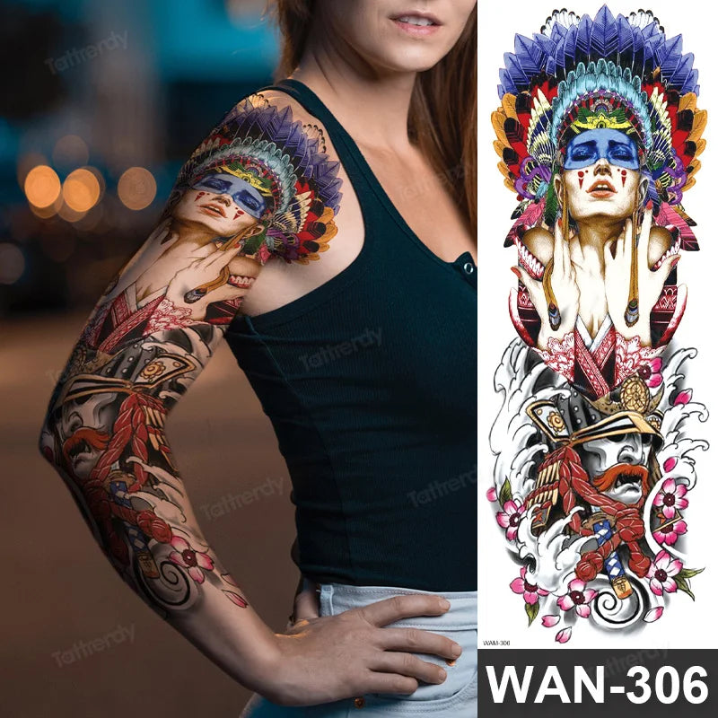 Large Temporary Leg Tattoos for Women - Sexy Animal & Anime Skull Water Transfer Body Art Stickers