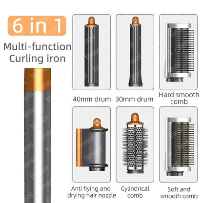 6-in-1 Multi-Function Hair Dryer & Hot Air Comb – Curling Iron & Straightener Styling Kit for Salon-Quality Results at Home
