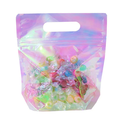 LBSISI Life 50pcs Laser Cookie Baking Biscuit Bread Zipper Handle Bags - Ideal for Candy, Snack, Chocolate, and Gift Packing