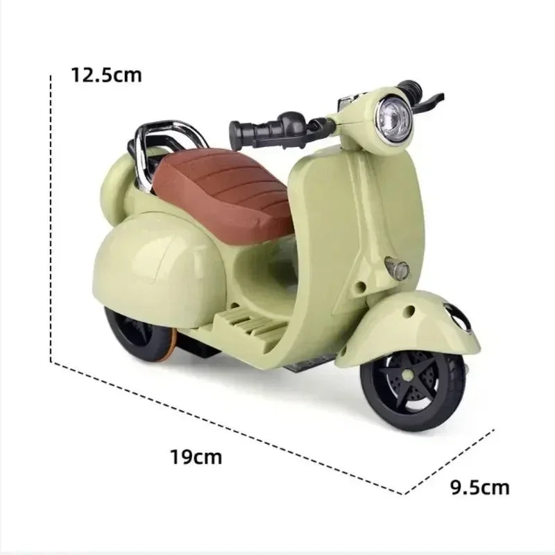 Mini Electric Retro Motorcycle Toy – Dazzling Spin for Labubu Dolls & Pets, Children’s Birthday Gift