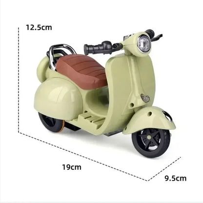 Mini Electric Retro Motorcycle Toy – Dazzling Spin for Labubu Dolls & Pets, Children’s Birthday Gift