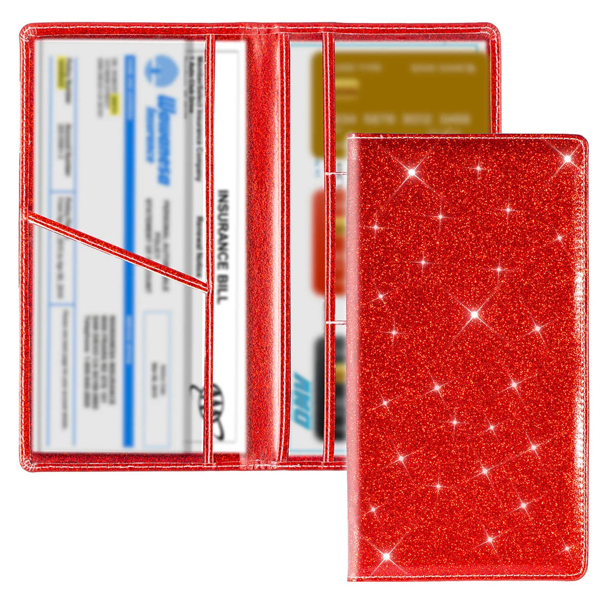 Car Registration & Insurance Card Holder — Vehicle License Document Organizer for Glove Box Compartment